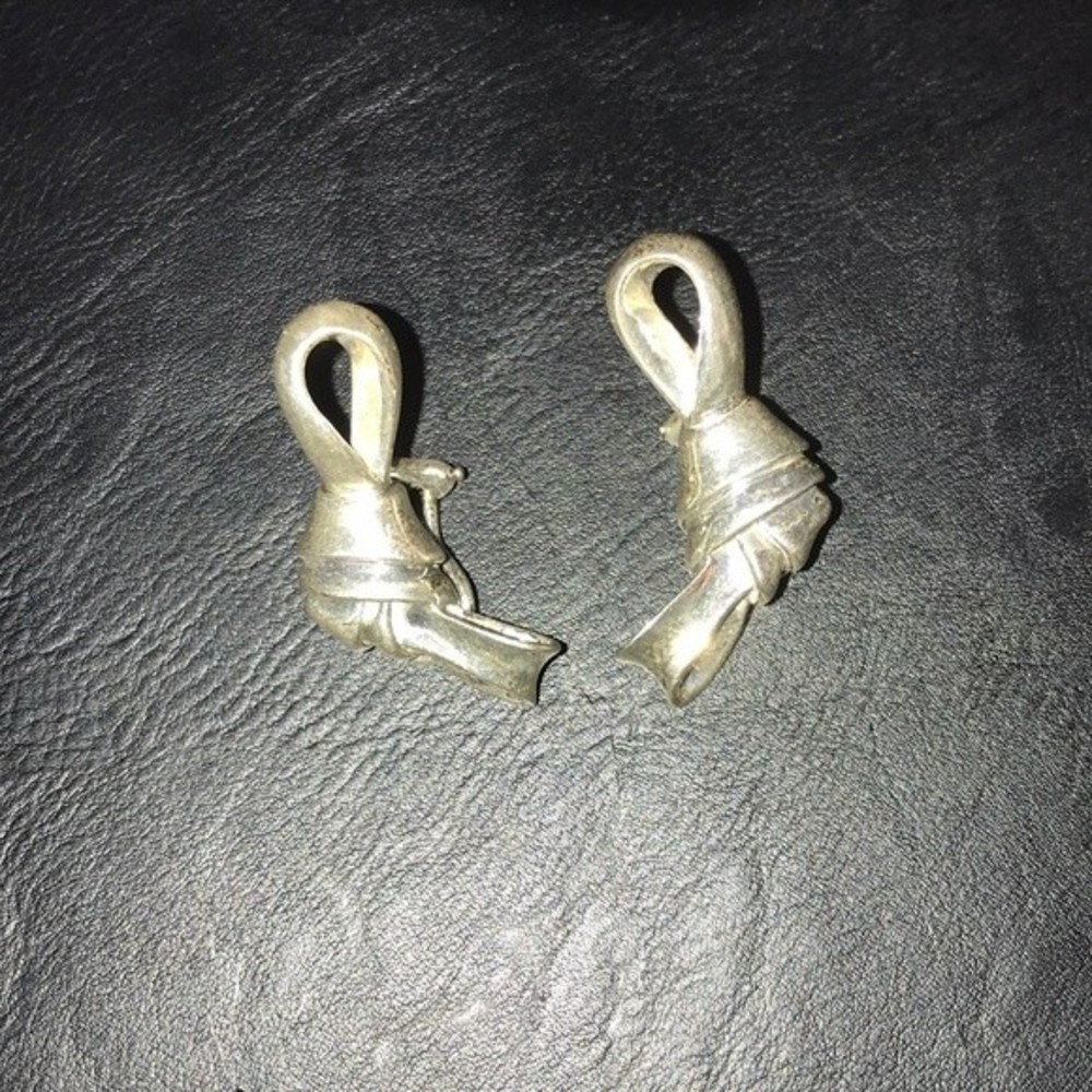 Tiffany & Co. 925 Silver Ribbon Earrings w/COA